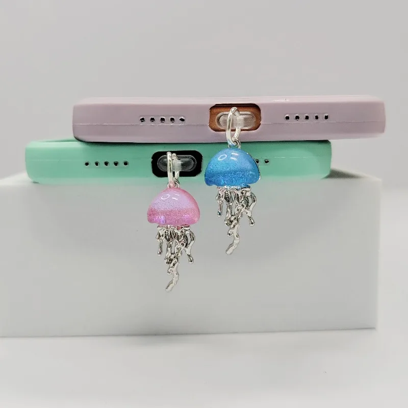 المألوف الهاتف الغبار التوصيل سحر حالمة الحلو قنديل البحر تهمة ميناء التوصيل آيفون نوع C لطيف قلادة ملحقات الهاتف