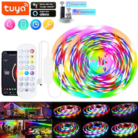 WS2812B 5050 RGBIC Smart LED Strip DC5V Flexible Tuya WIFI RGB Neon LED Light Chasing Effect Lights APP Control for Alexa Google
