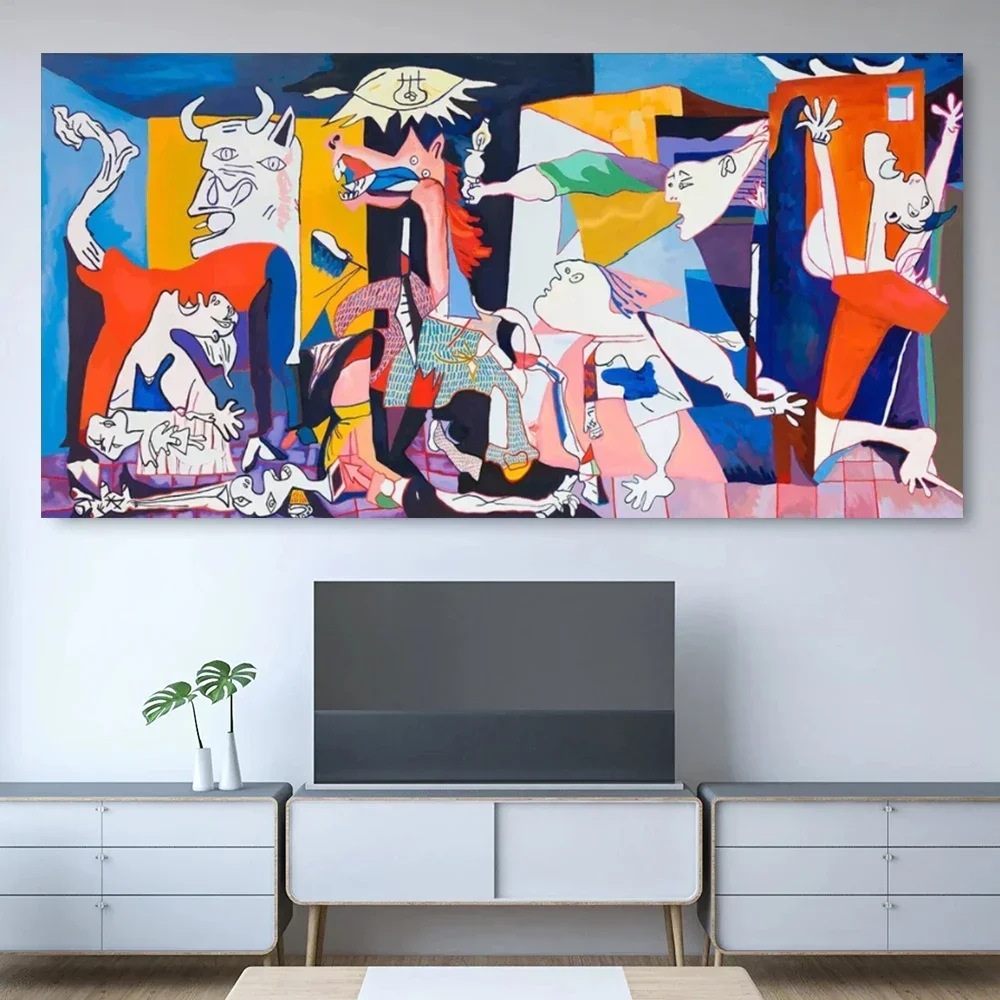 Pablo Picasso Guernica Painting Reproduction Poster Prints For Livng Room Home Decor Abstract Surrealism Canvas Paintng Wall Art