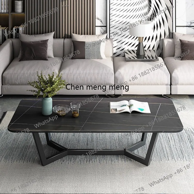 Factory light luxury coffee table modern simple rock slab rectangular tea table creative household small apartment living room