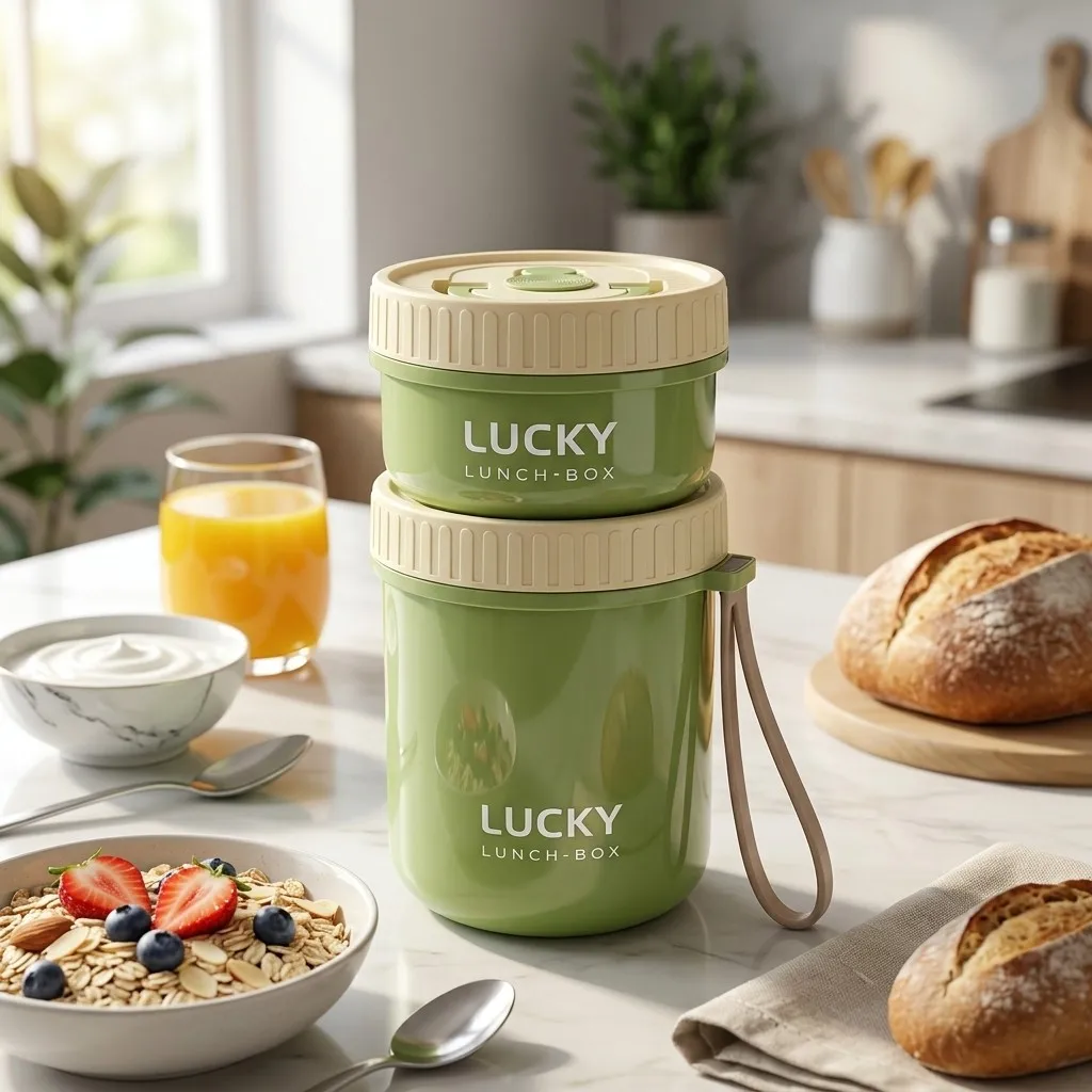 Microwavable 304 Stainless Steel Lunch Box Portable Oat Container Sealed Bento Box Insulated Food Storage Container Kids Adults