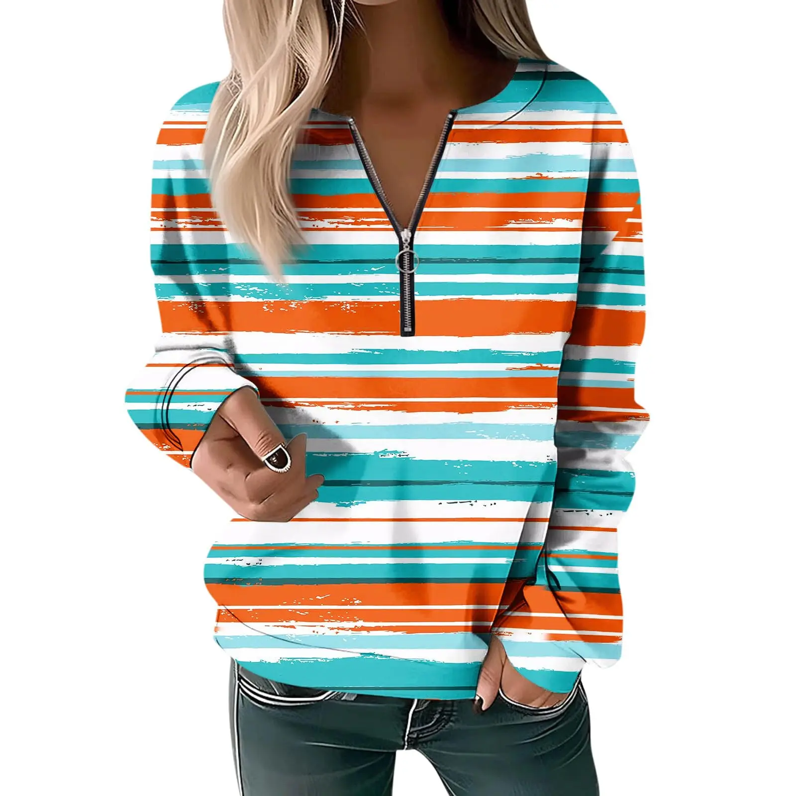 Color Blocking Striped Pullover Polo Shirt Long Sleeved European And American Style 2024 New Top New VersatileWF5