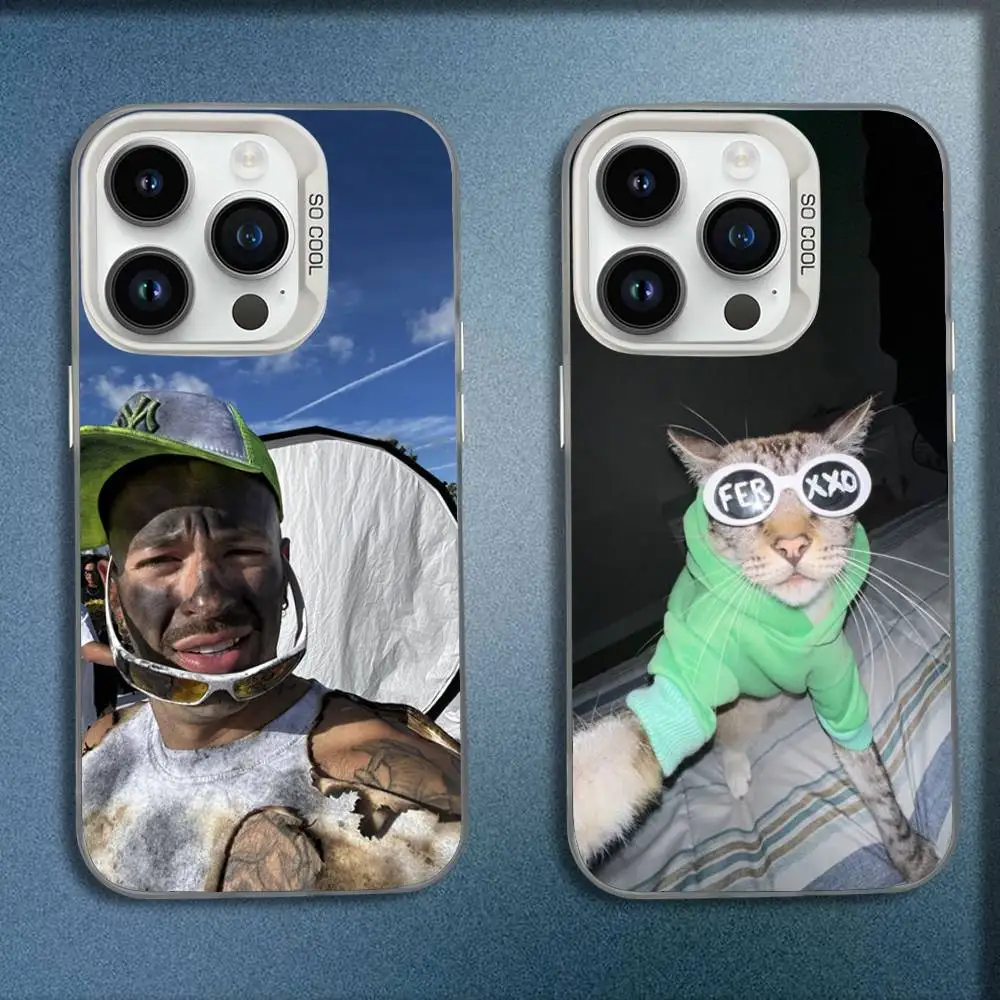 

F-Feid Ferxxo SIXDO Cat Phone Case For iPhone 16,15,14,13,12,11,Mini,Pro,E,MAX White Candy Matte Shockproof Cover