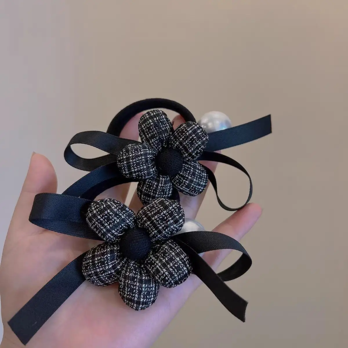 1 Pcs Women's Elastic Hair Band Korean High Elasticity Hair String High-quality Hair Accessories Pearl Flower Bow Cute Versatile
