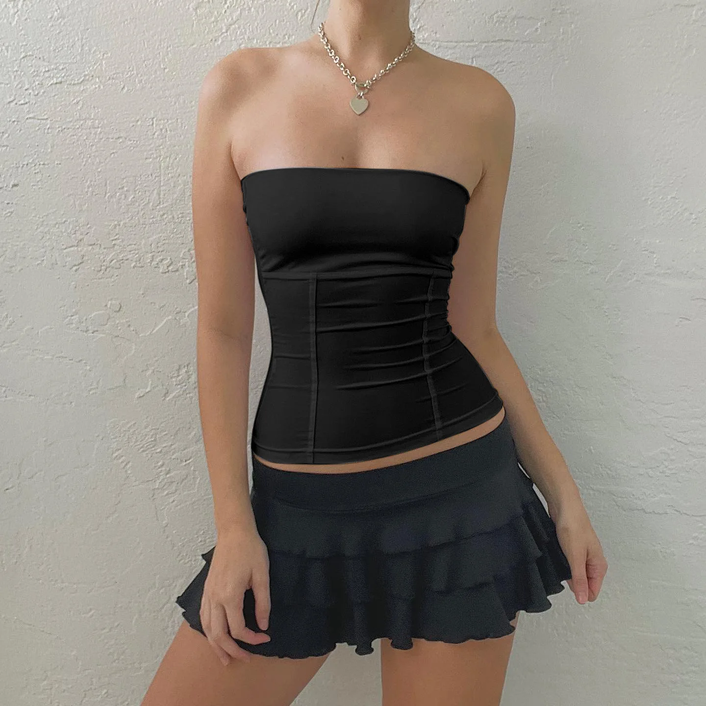 Sexy Women Tube Tops Solid Sleeveless Slim Skinny Corset Cropped Top Summer Casual Elegant Female Strapless Vest Woman Clothing