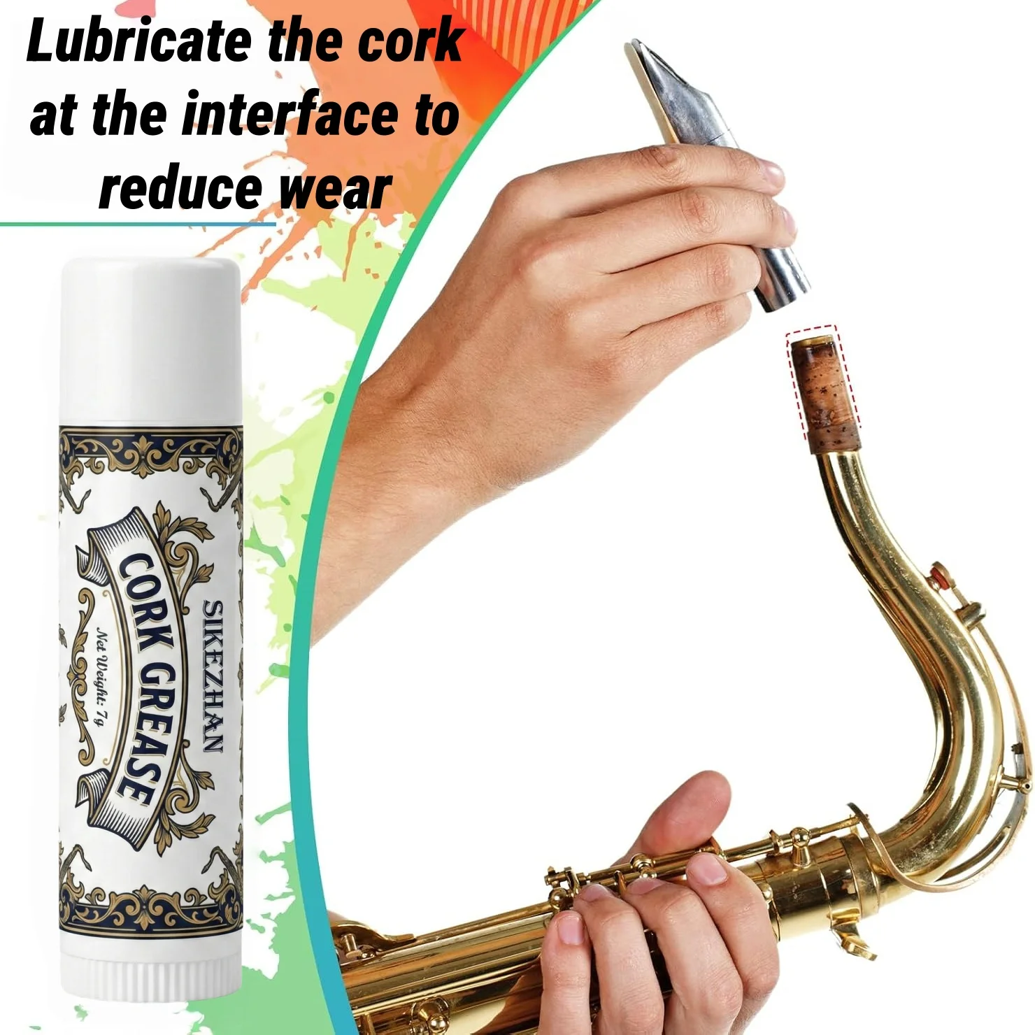 Premium Odorless Cork Grease Woodwind Lubricant Professional Grade Tube Smooth Assembly Maintenance for Saxophone Clarinet Oboe