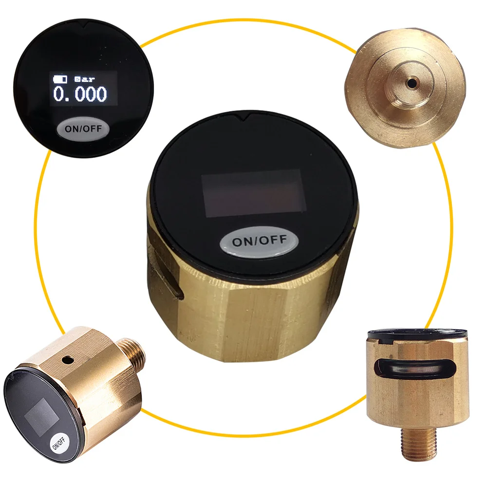 28mm High Pressure Digital Gauge EDgun Sekhmet Air Manometer For FX With 1/8\'\'BSP, 1/8\'\'NPT, M8X1 or M10x1 Thread