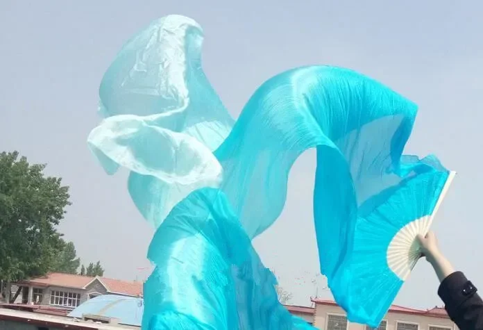 Voiles d'éventail de danse du ventre bleu royal, lumière de démarrage, véritable injphtalfan pour fête, performance sur scène, taille standard