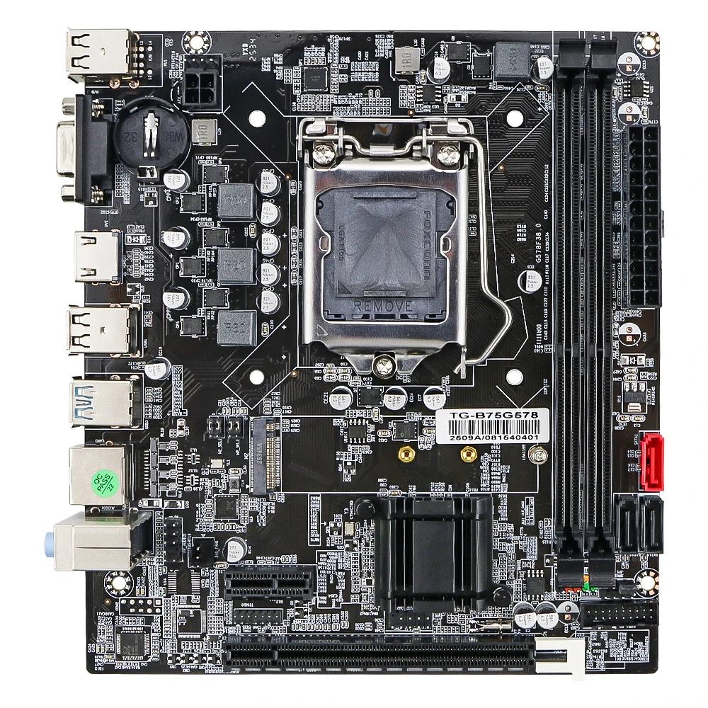 SOYO B75M Motherboard M.2 NVME PCIEx16 DVI Supports Dual-channel DDR3 RAM Intel Core 2/3 Gen CPU LGA1155 for Gaming Computer
