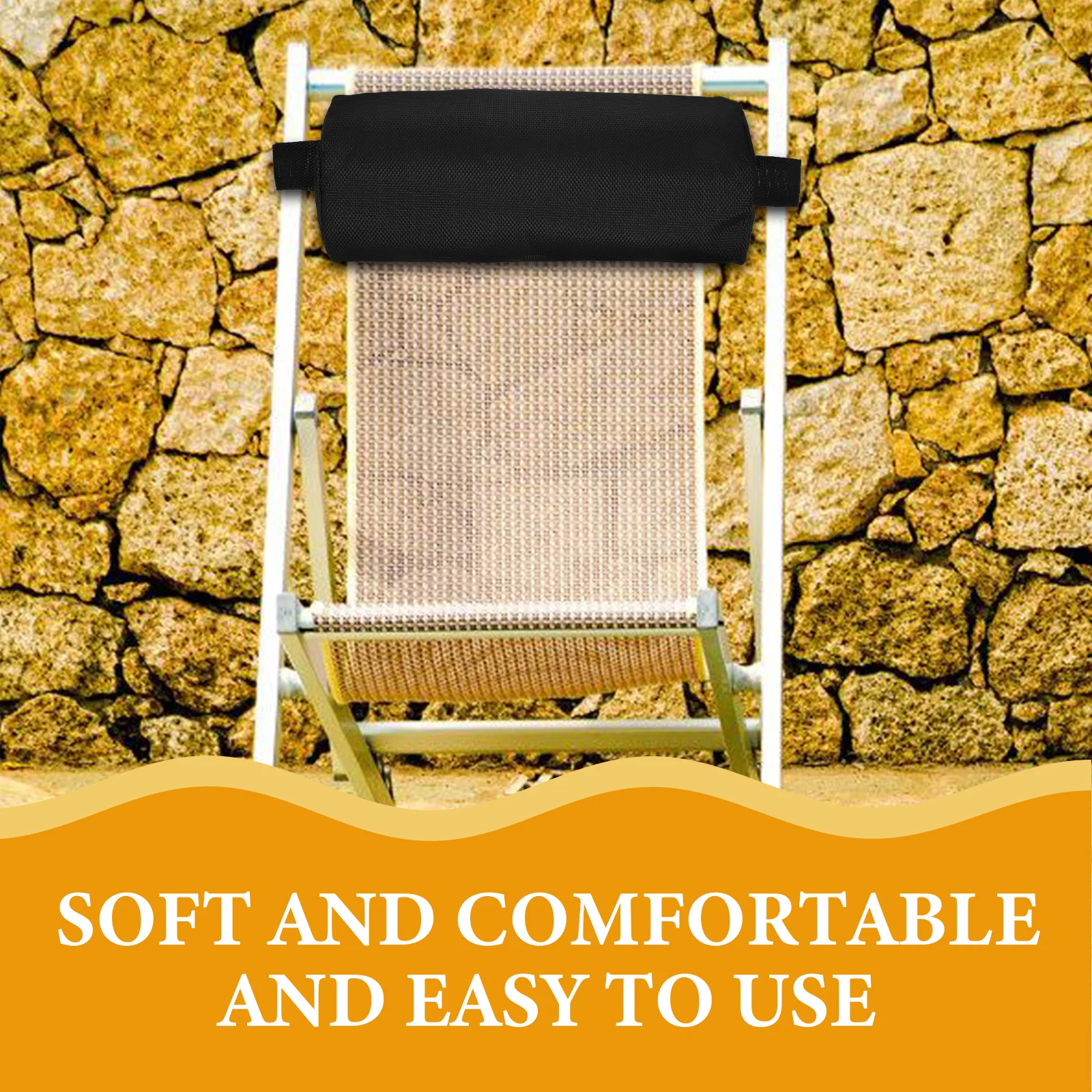 

Folding Chair Headrest Pillow Supple Sponge Comfortable Deck Light Brown Reusable Office Attachment Ergonomic Design Long Life