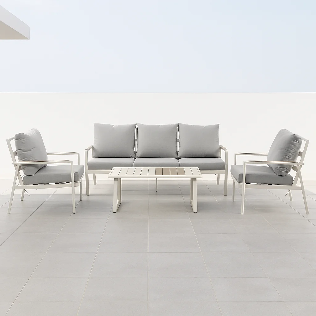 Modern Aluminum Outdoor Furniture Set Durable Garden Sofas with Patio Sofa Set for Courtyard and Terrace