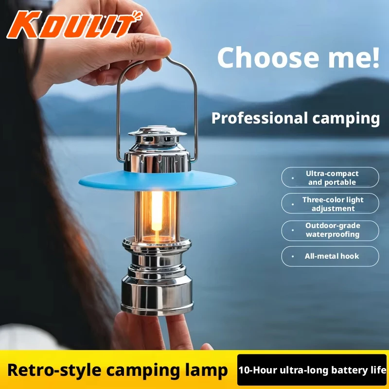 Tragbare Retro-Hurrikanlampe Warmes Flammen-Ambientelicht Wiederaufladbare Outdoor-Camping-Hängelampe Kreatives Geschenk