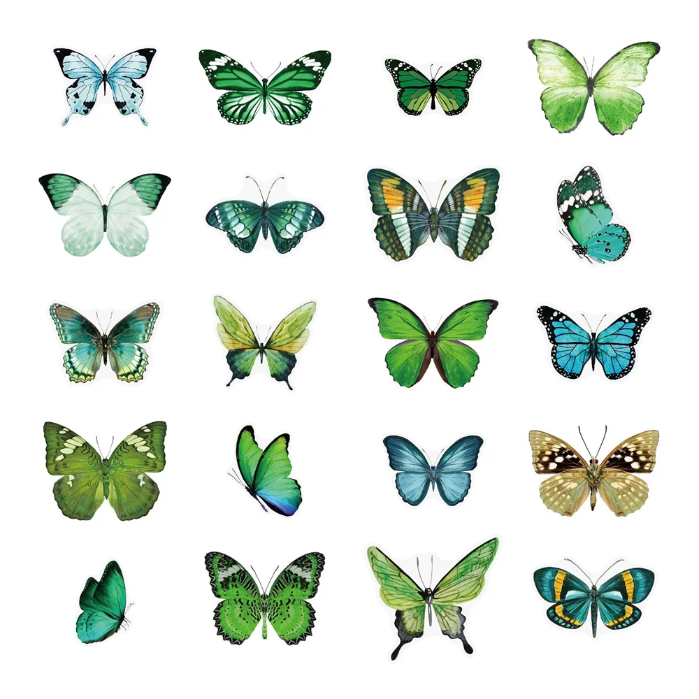 40pcs Cute Colorful Butterfly Stickers For Laptop Stationery Sketchbook Sticker Aesthetic Craft Supplies Scrapbooking Material