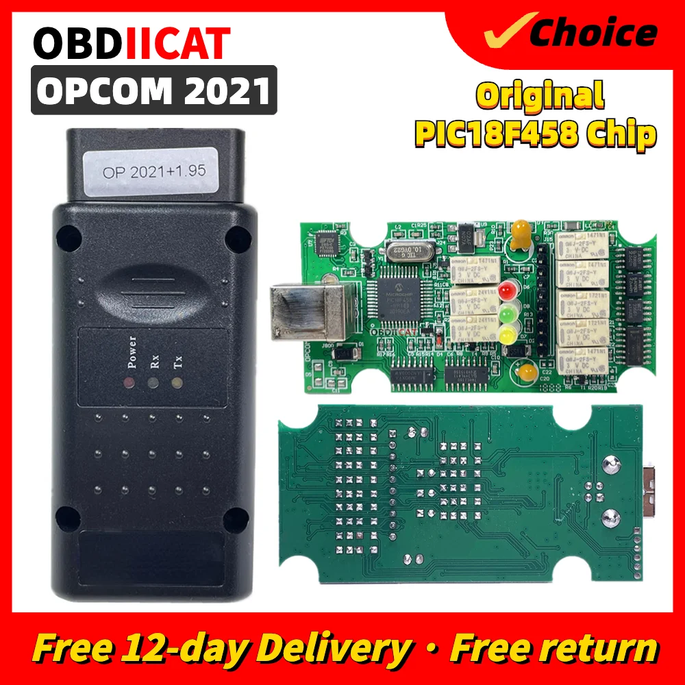 

OPCOM 2021 PIC18F458 FTDI FT232RQ OP COM Professional OBD2 Diagnostic Auto Tool Accessaries Support Cars 2021