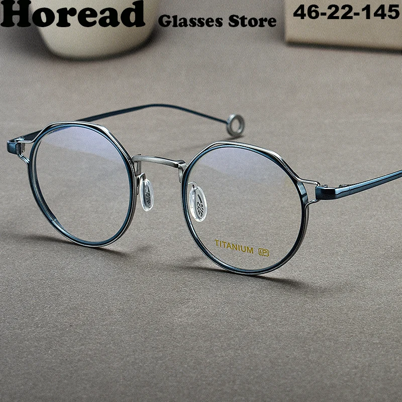 Japanese Pure Titanium Round Glasses Frame Men Women Brand Designer Handmade Optical Eyeglasses Vintage Prescription Eyewear