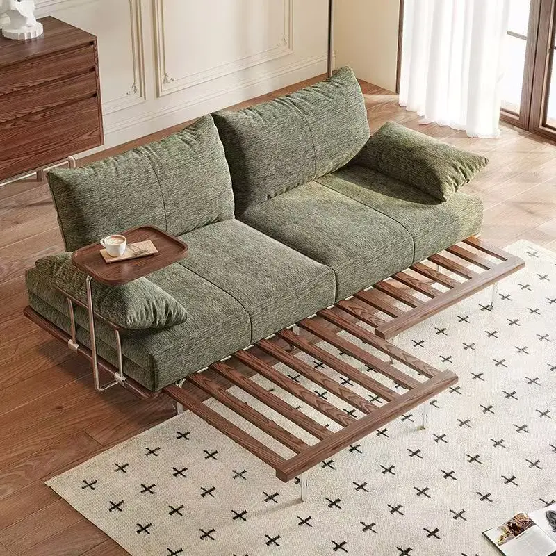 

Sofa bed folding foldable dual-purpose antique living room 2025 retractable small apartment double multi-function