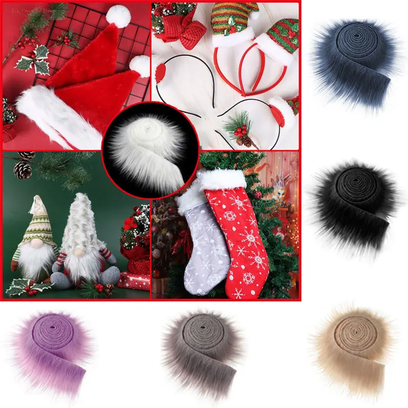 1.5M Winter Faux Fur Ribbon Tapes DIY Apparel Sewing Fluffy Trim Fabric Sewing Costume Shoes Plush Fur Stripe