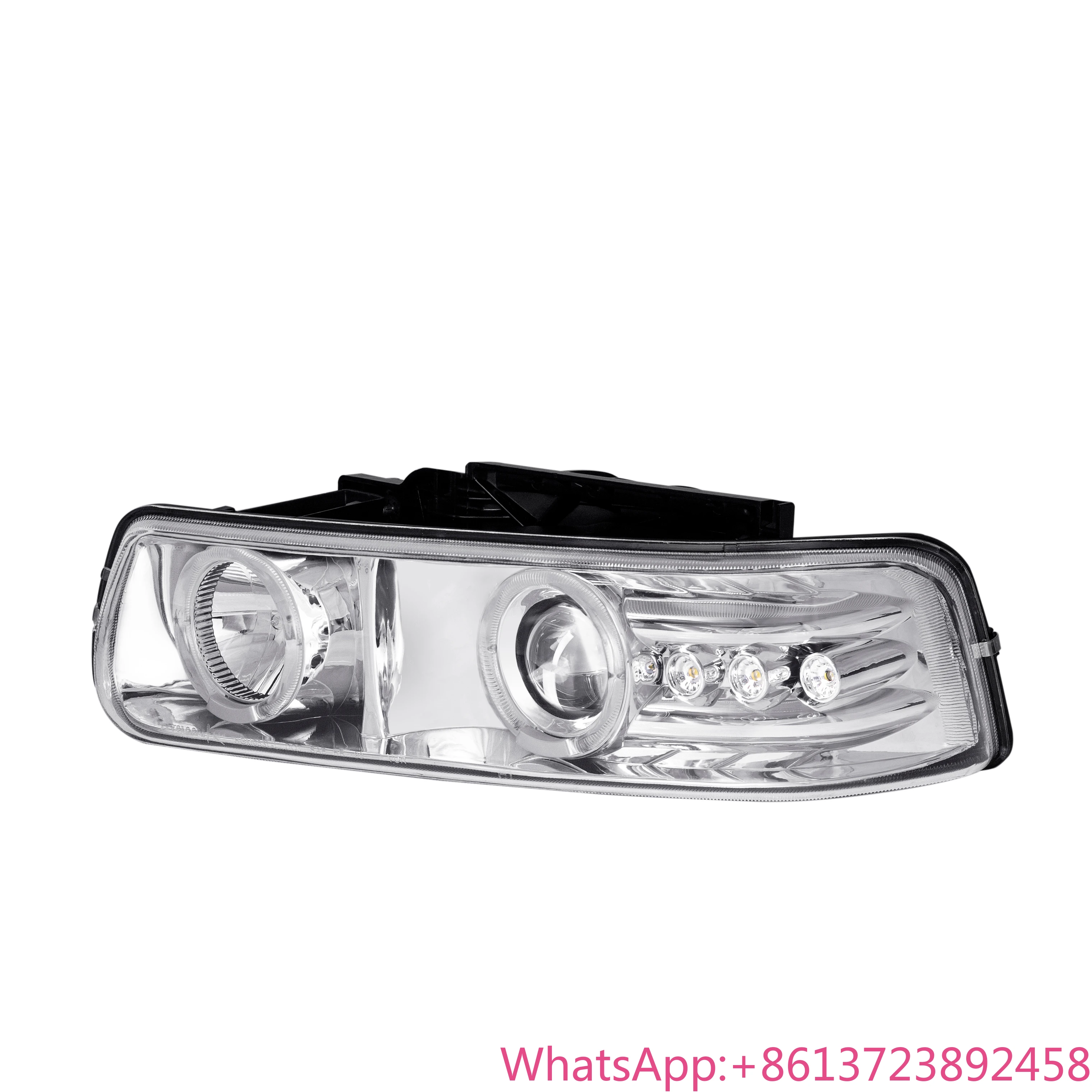 

Hot-selling Front light Dual Halo Projector Headlights FOR 1999-2002 Chevrolet Silverado/2000-2006 Tahoe Suburban -Chromed/Clear