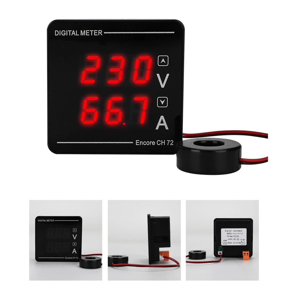 CH72VA120A 72x72mm Panel Meter for AC Voltage and Current Monitoring in Distribution Boxes and Automation Equipment