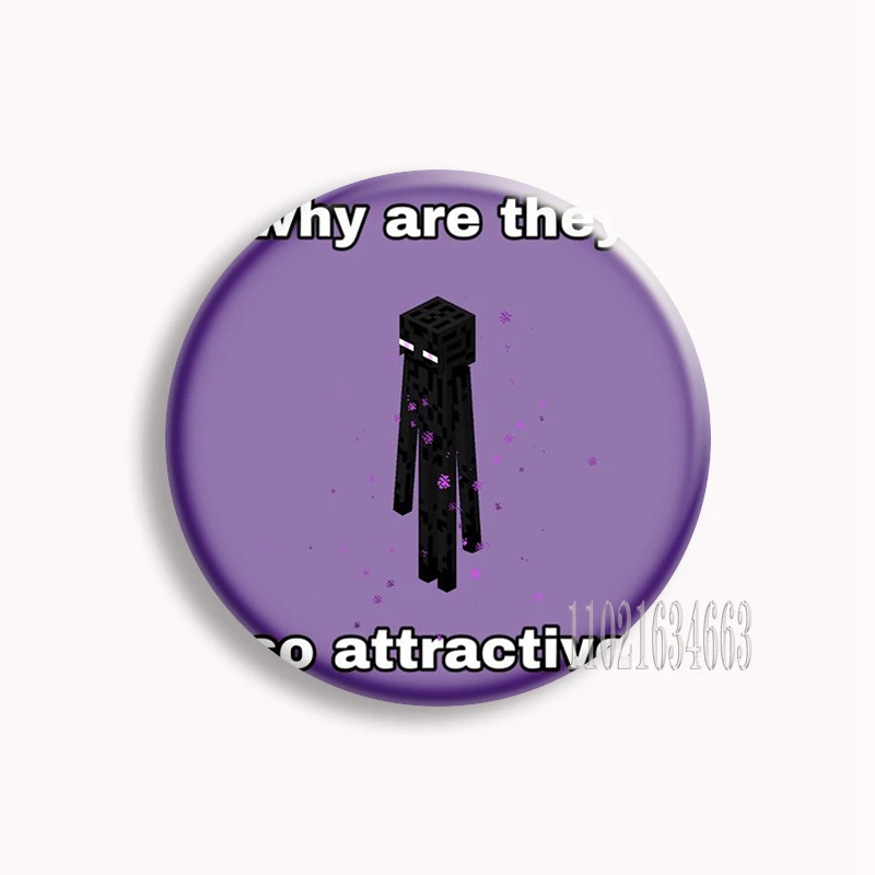 31Style Enderman Anime Button Pin Creative Game Character Brooch Funny Meme Badge Bag Decor Gamer Collect Friends Gifts