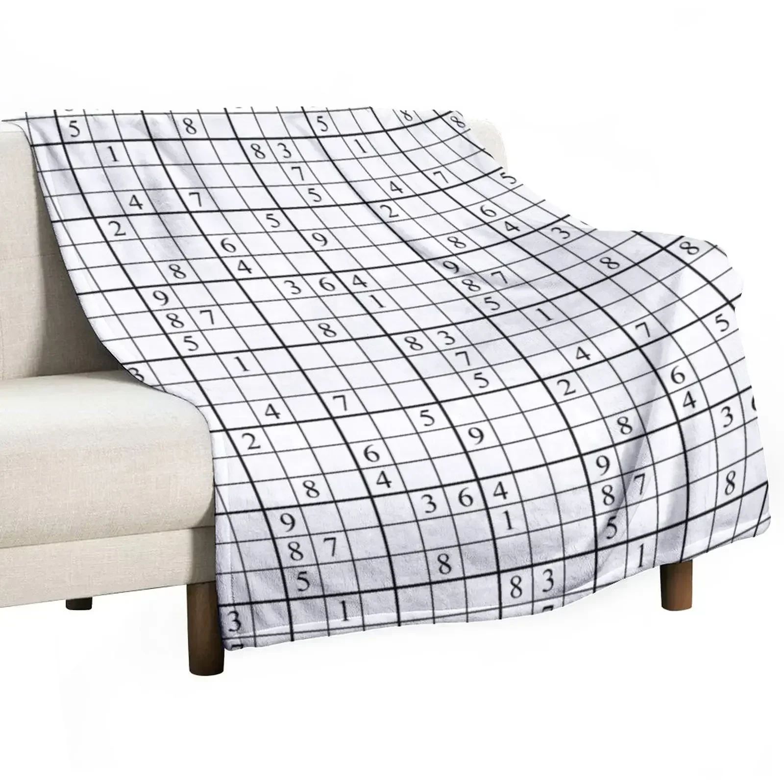 Sudoku (white) Throw Blanket Soft Loose Blankets