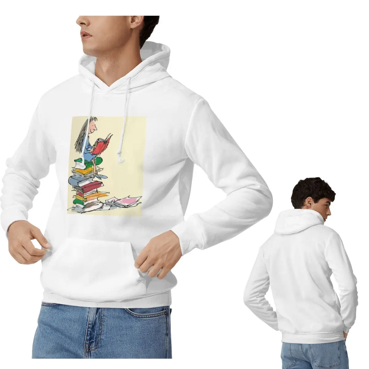 

Толстовки с капюшоном для чтения матильды, мужские и женские повседневные пуловеры, толстовки в стиле Харадзюку, одежда с длинными рукавами, осень-зима