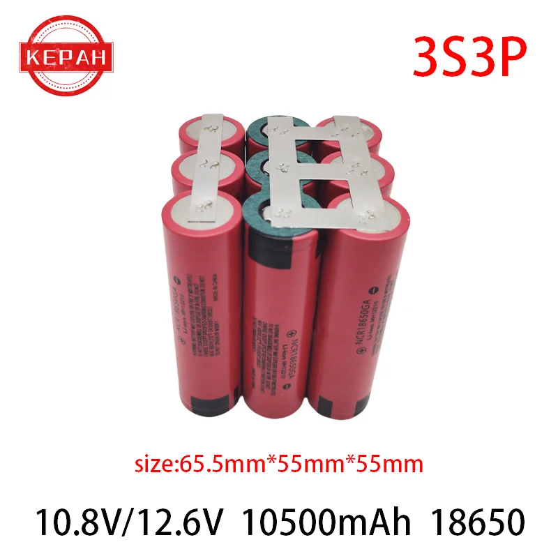 Customized NCR18650GA battery 2s1p 3s1p 4s1p 5s1p 5S2P 6s1p 3.7V-25.2V 3500mAh 30A screwdriver electric drill Li-lon battery