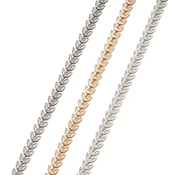 1M Metalen Holle Goudkleurige Bladkettingen Voor Diy Handgemaakte Sieraden Maken Kettingen Armbanden Enkelbanden Accessories Ambachten Benodigdheden