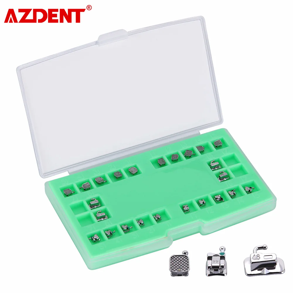 AZDENT Dental Orthodontic Bracket Braces Passive Self Ligating Brackets Roth MBT 0.022 345 Hook with 1st Molar Buccal Tubes