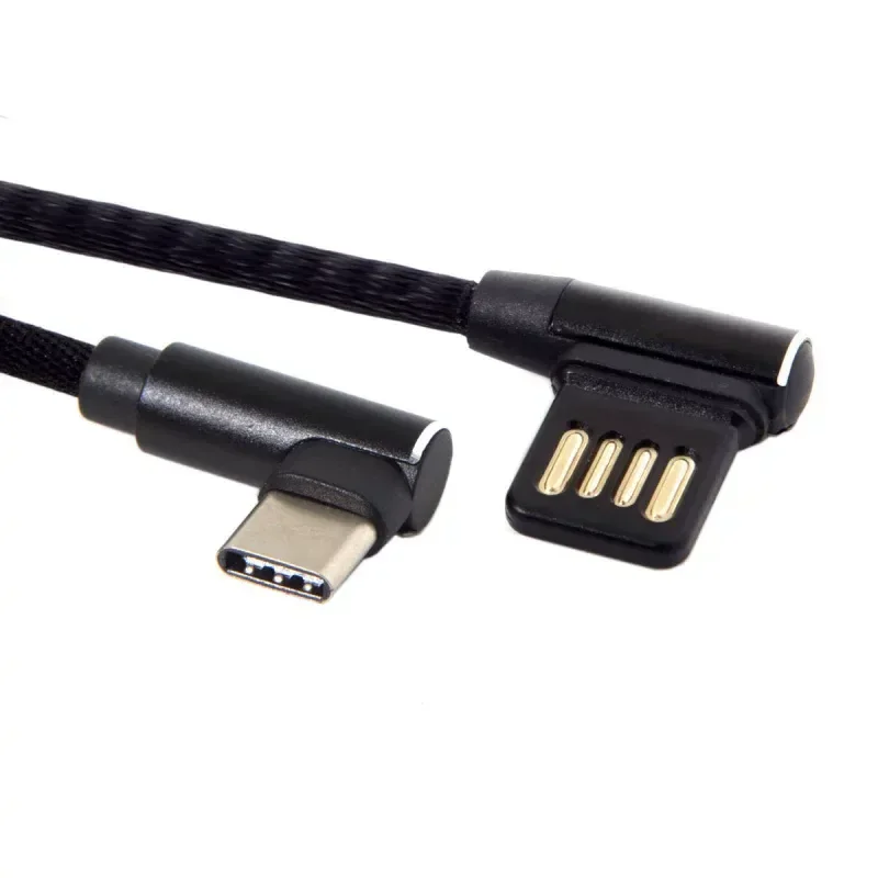 for iPhone 15 Type C Data Cable 90 Degree Double Elbow USB 2.0 Charging Cord for Mobile Phone Tablet Fast Charge Wire