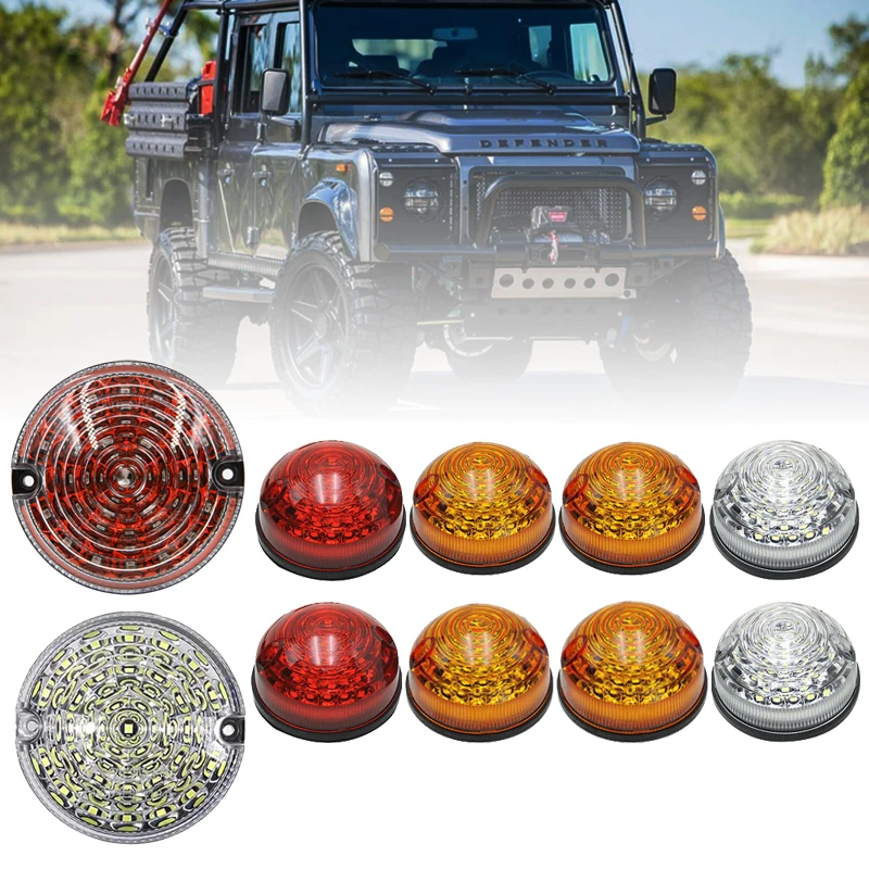 For Land Rover Defender 1983-2016 Colorful Lens LED Update Complete Light Kits Front Rear Indicator Light Tail Lmap Fog Reverse