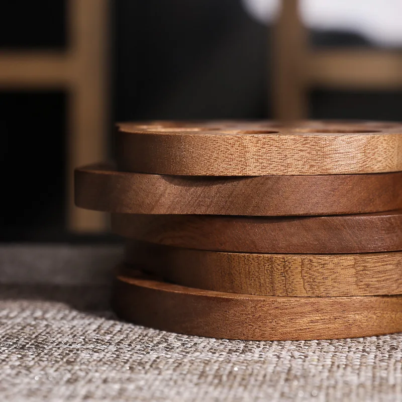 Ebony Sandalwood Placemat Creative Lotus Root Slice Coaster Insulation Pad  Kung Fu Tea Coaster Home Kitchen Placemat