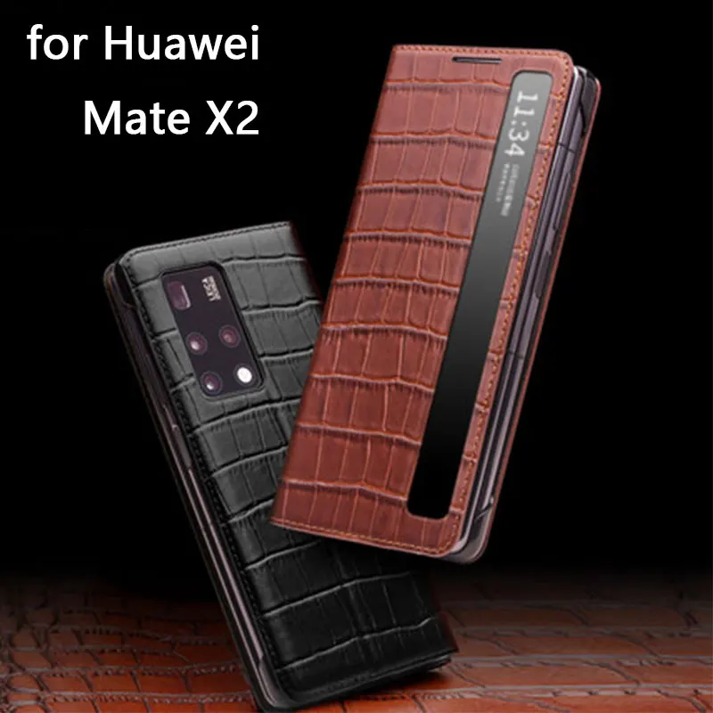 

Smart Phone Case For Huawei Mate X2 Genuine Leather Smartphone Cover Flip Bag For Huawei Mate X2 Funda Skin Luxury Coque Capa