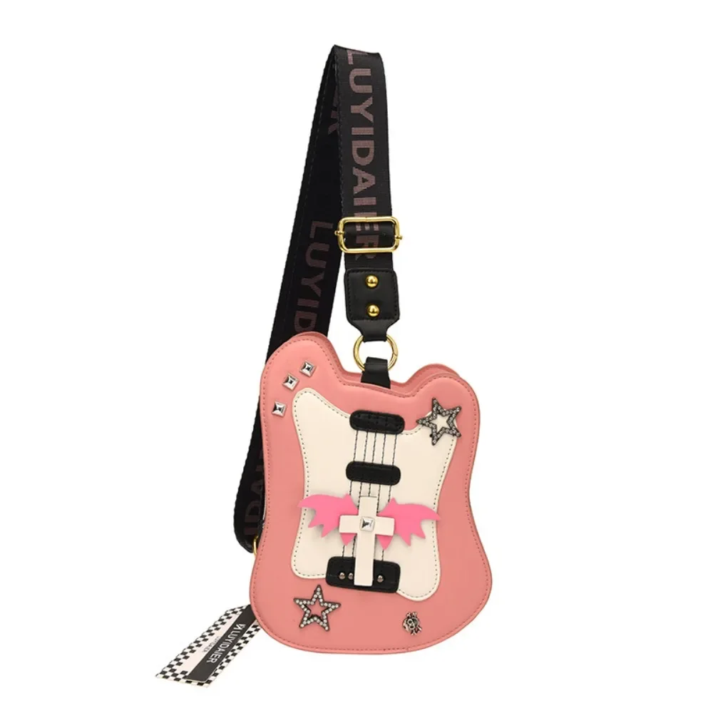 Personalized And Creative Women's Bag 2024 New Guitar Shaped Shoulder Bag Exquisite Design Girls Cute And Funny Crossbody Bags