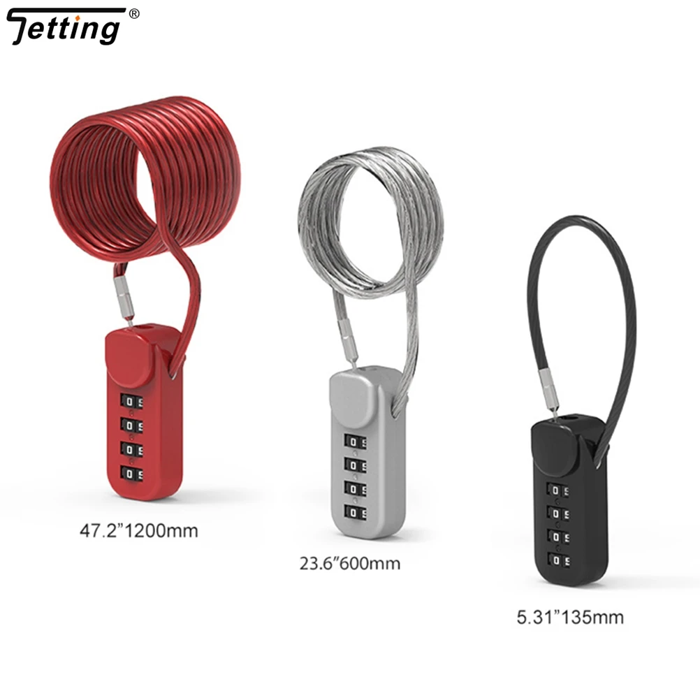 1 Piece 4 Digit Combination Code Number Lock With Spring Coil Wire Rope For Luggage Zipper Bag Backpack Suitcase Drawer Locks