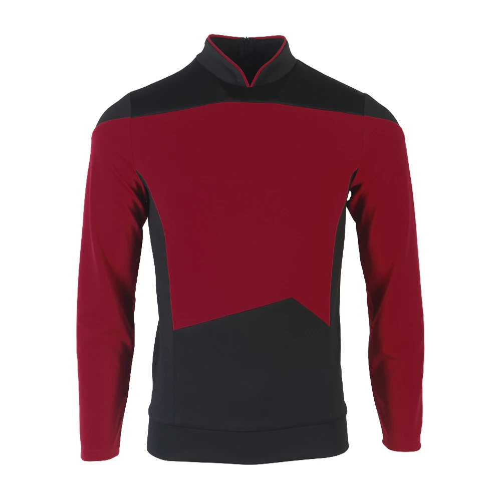 Star TNG The Next Generation Treks Camicia rossa Uniforme Costume Cosplay per uomo Cappotto Halloween Party Prop