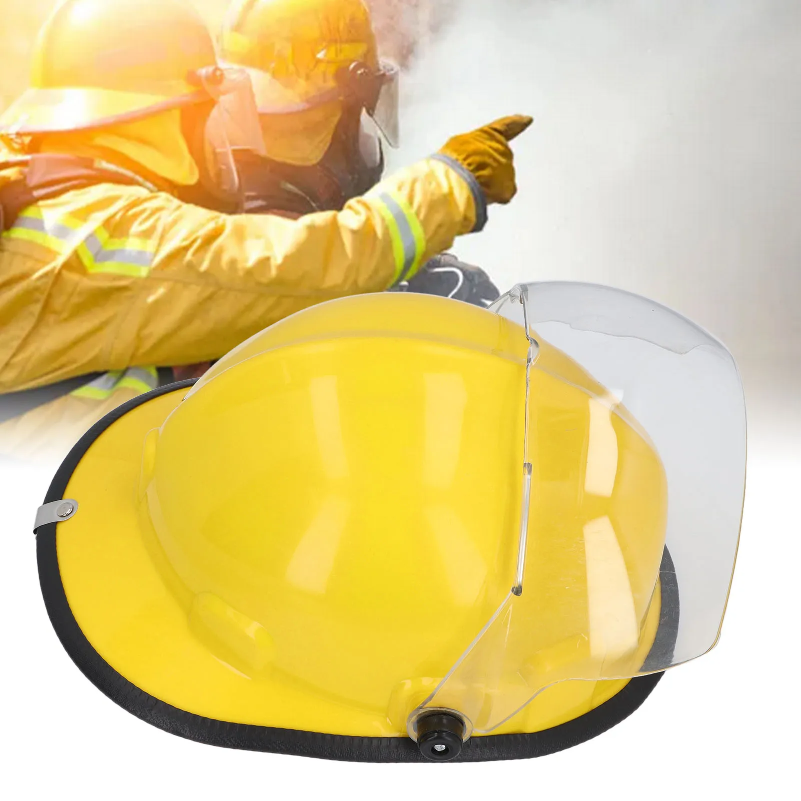 Hard Hat High Strength Heat Resistant Full Head  Helmet Flame Retardant with Face  for Firefighting
