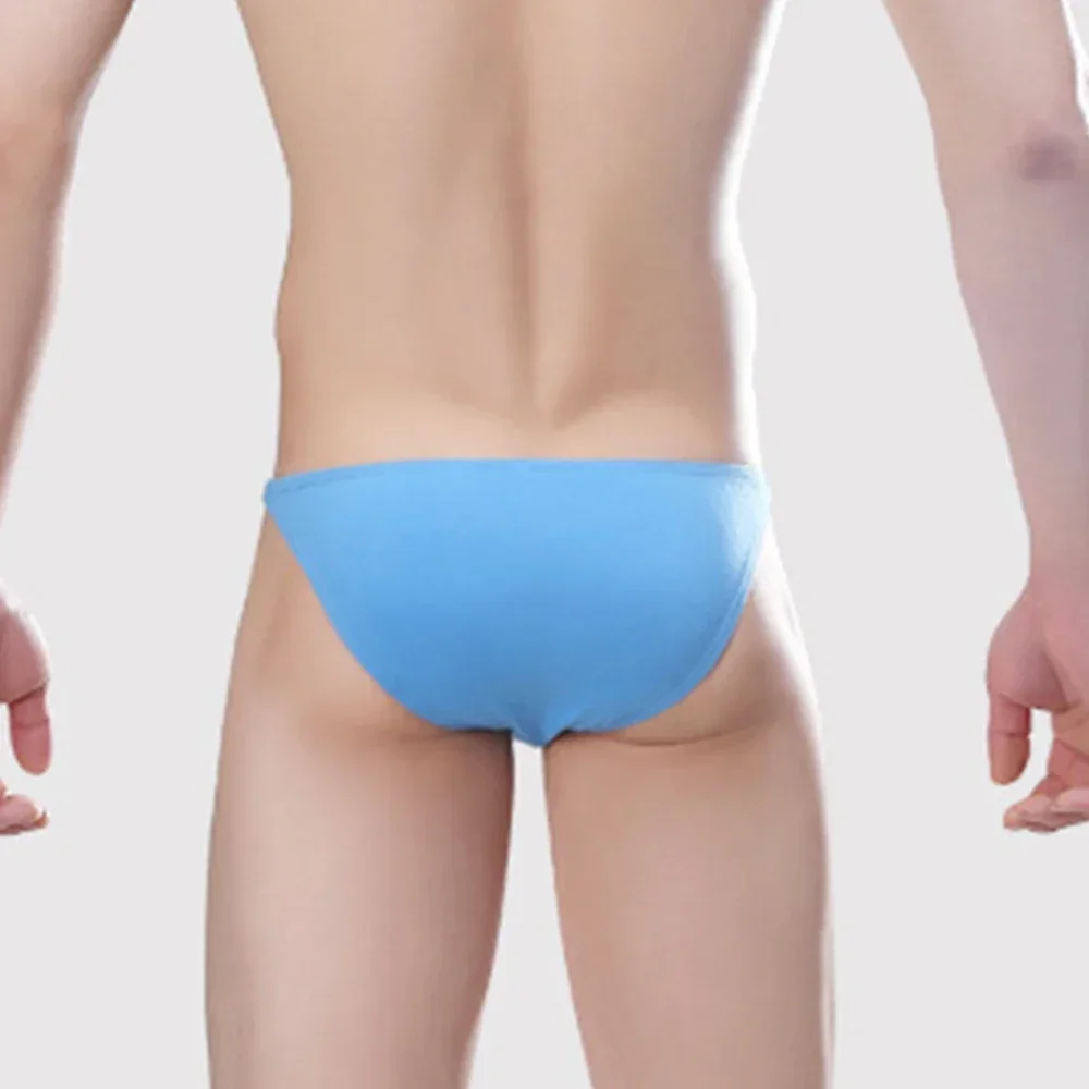 Men Bulge Pouch Briefs Breathable Soft Underpants Sexy Solid Bikini Trunks U-pouch Thong Comfortable Cotton Knickers Male Undies