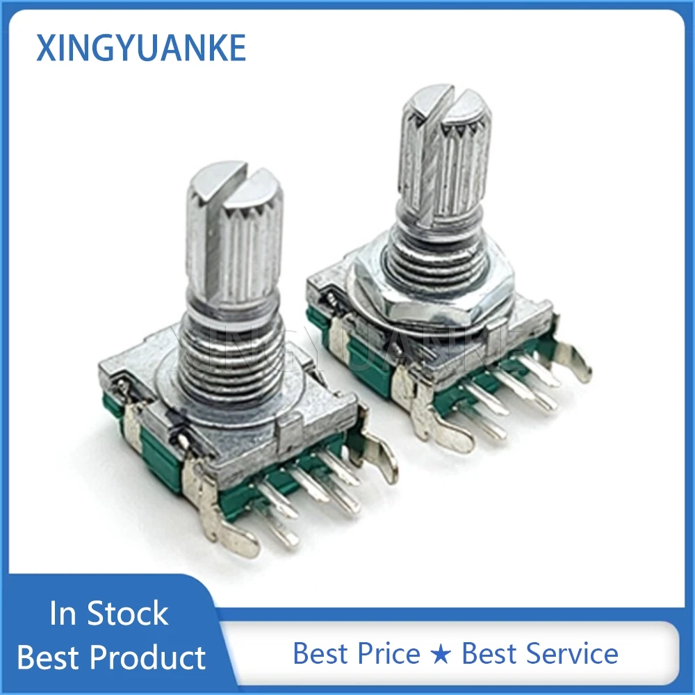 2PCS EC11 Rotary Encoder Side Adjustment 20 Positioning 20 Pulse Horizontal 5-Pin With Switch Handle Length 15MM
