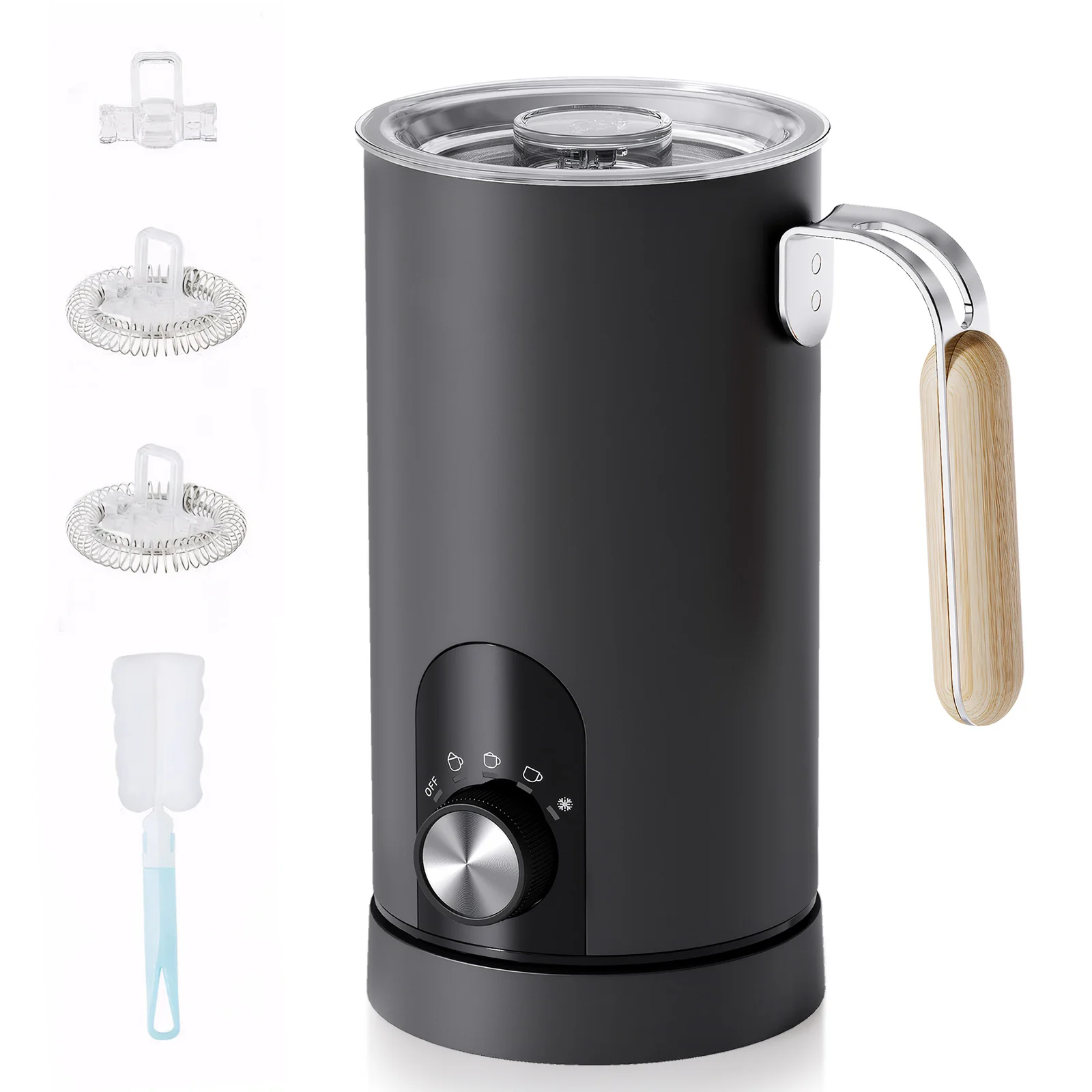 5-in-1 Milchaufschäumer Elektrische Milchschaummaschine Automatischer Milchaufschäumer Elektrischer Milchschäumer Schaumerzeuger für Cappuccino Sahne Ei – Detail 5