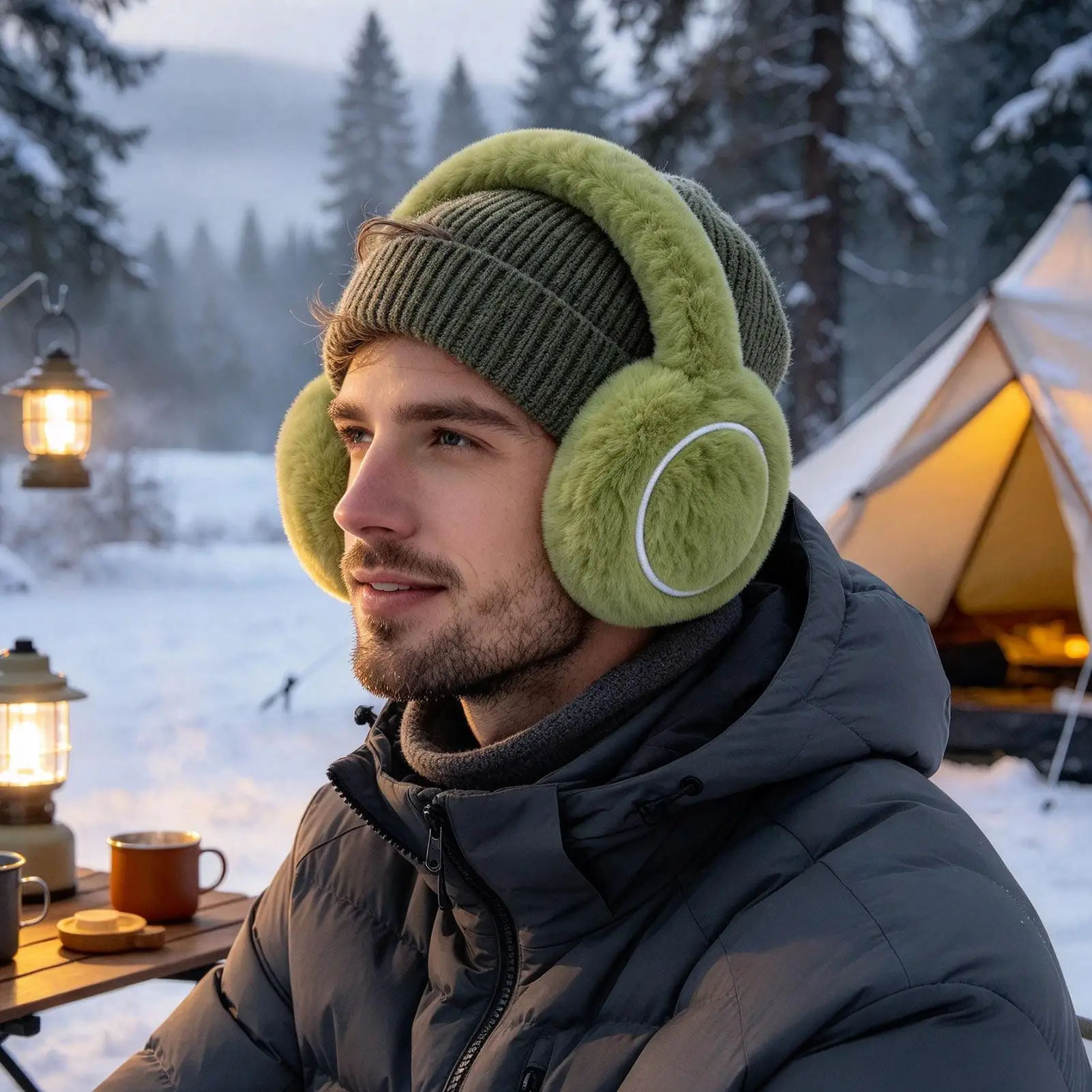 Ear Warmer Windproof Soft Plush Foldable Sports Ball Winter Gear Novelty Baseball Ear Covers For Outdoor Skiing Skating
