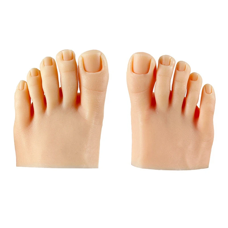 1PCS Nail Practice Foot Mannequin With Fake Toes For Pedicure Training Nail Display Silicone Nail Training Foot Fake Model