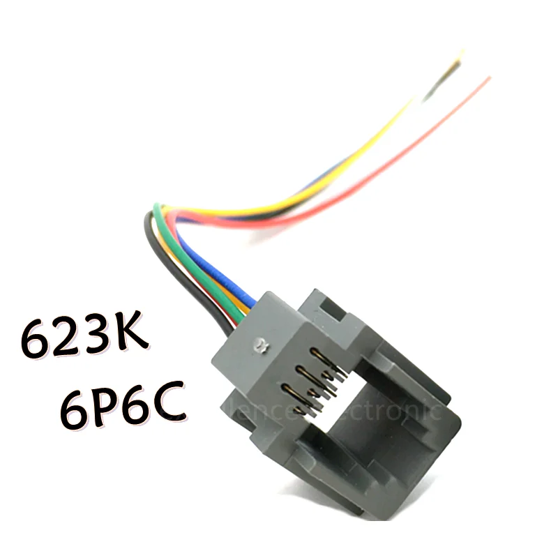 2pcs RJ11/RJ12/RJ45 616E 623k 616M 641D Female Adapter Socket for Internet Telephone With Cable 15cm