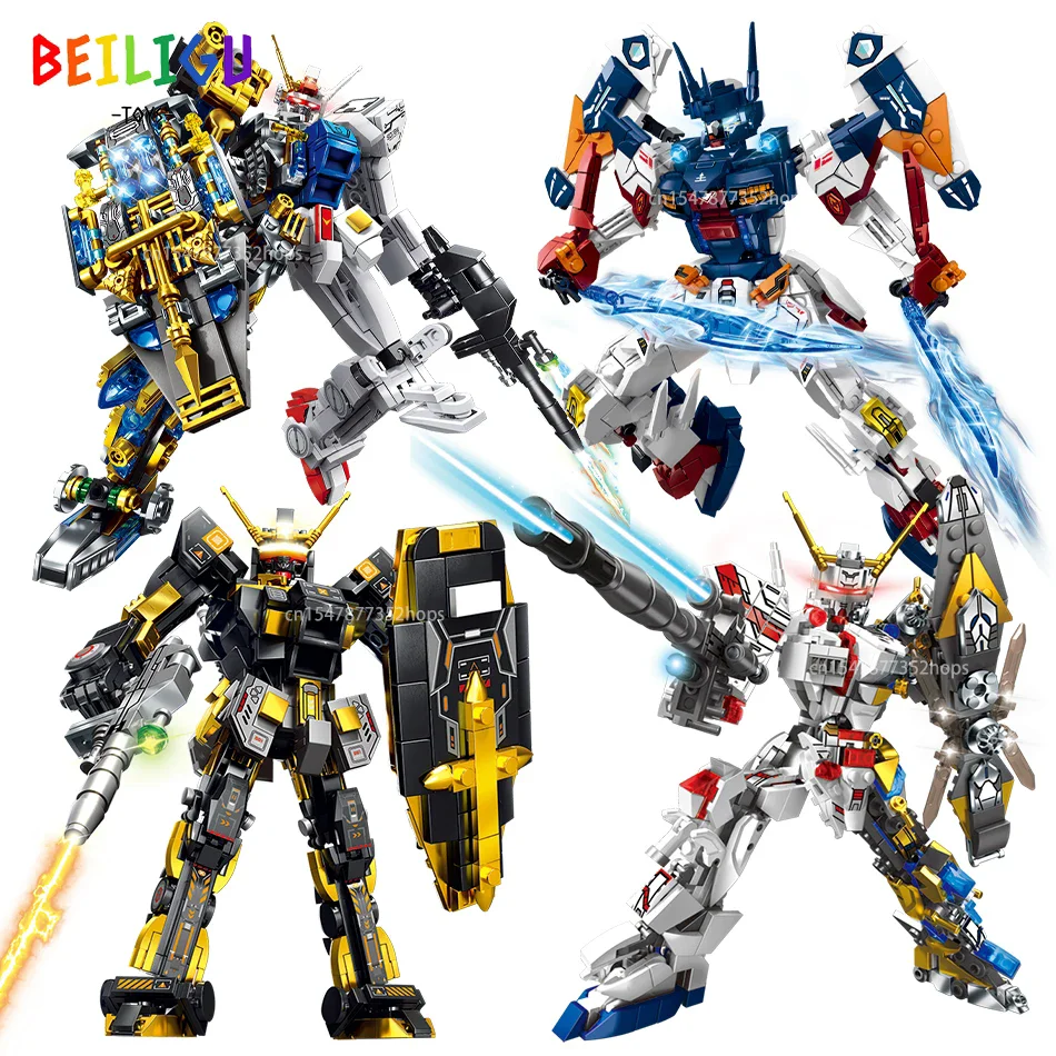 High-tech Future Warrior Robot Building Blocks Battle Mecha Combat Action Figures Bricks Collection Model Toys for Children Gift