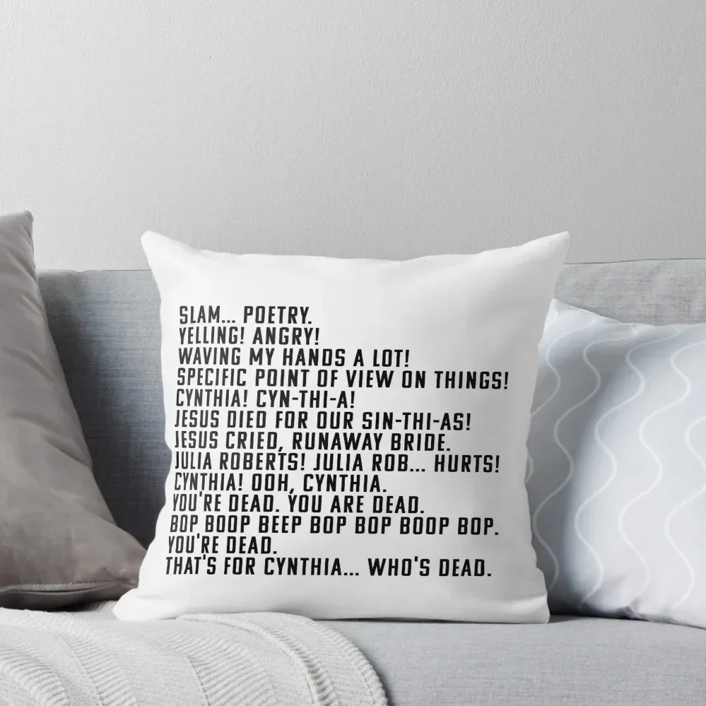 Slam Poetry Throw Pillow Sofa Covers Cusions Cover pillow