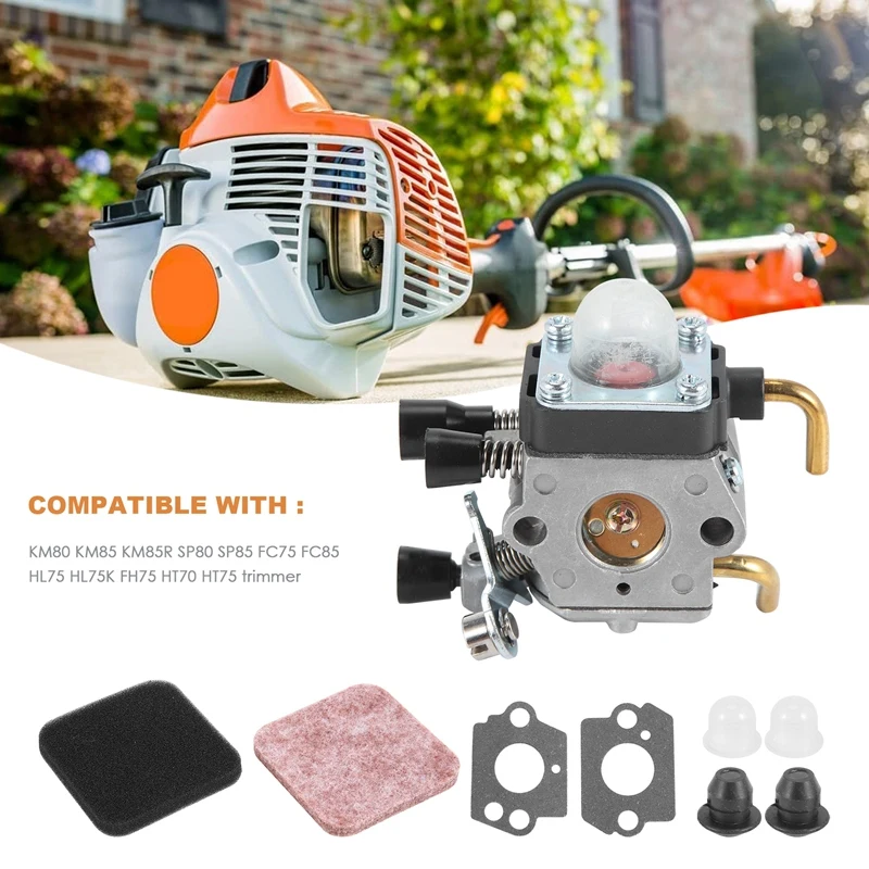 FS85 Carburetor + Air Filter Cover For STIHL FS75 FS80 FS 85 KM80 KM85 FC75 String Trimmer Brush Cutter Tune Up Kits