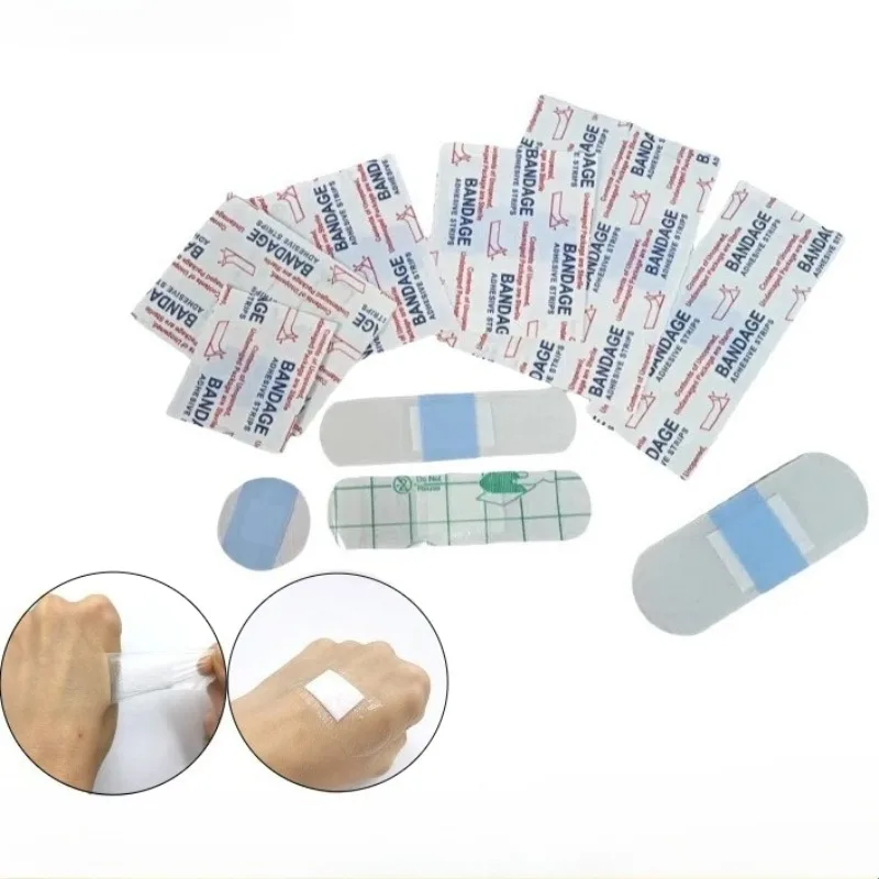 

50Pcs/Set Transparent Band Aid Strip Square Round Shape Plasters First Aid Wound Dressing Patch Waterproof Adhesive Bandages