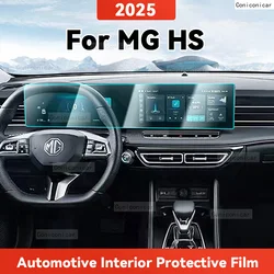 TPU For MG HS 2025 Transparent Protective Film Car Interior Central Control Navigation Panel Accessories Sticker