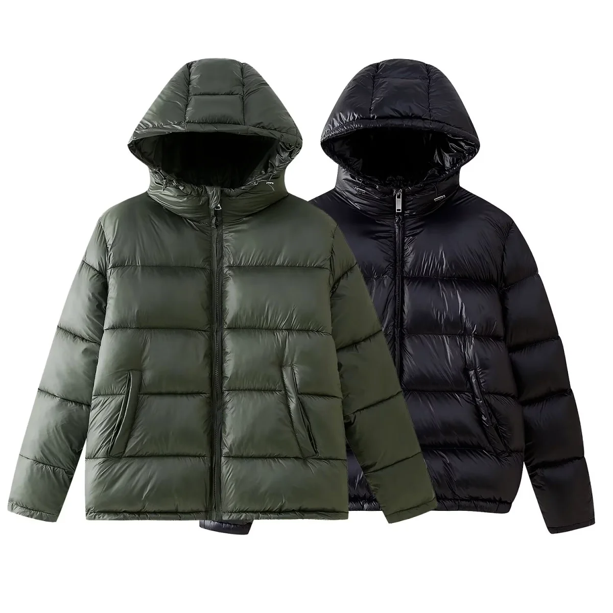 

Long Sleeved Top Women Versatile Solid Autumn Winter Warm Outwear European American Style Hooded Cotton Jacket Fashion Simple