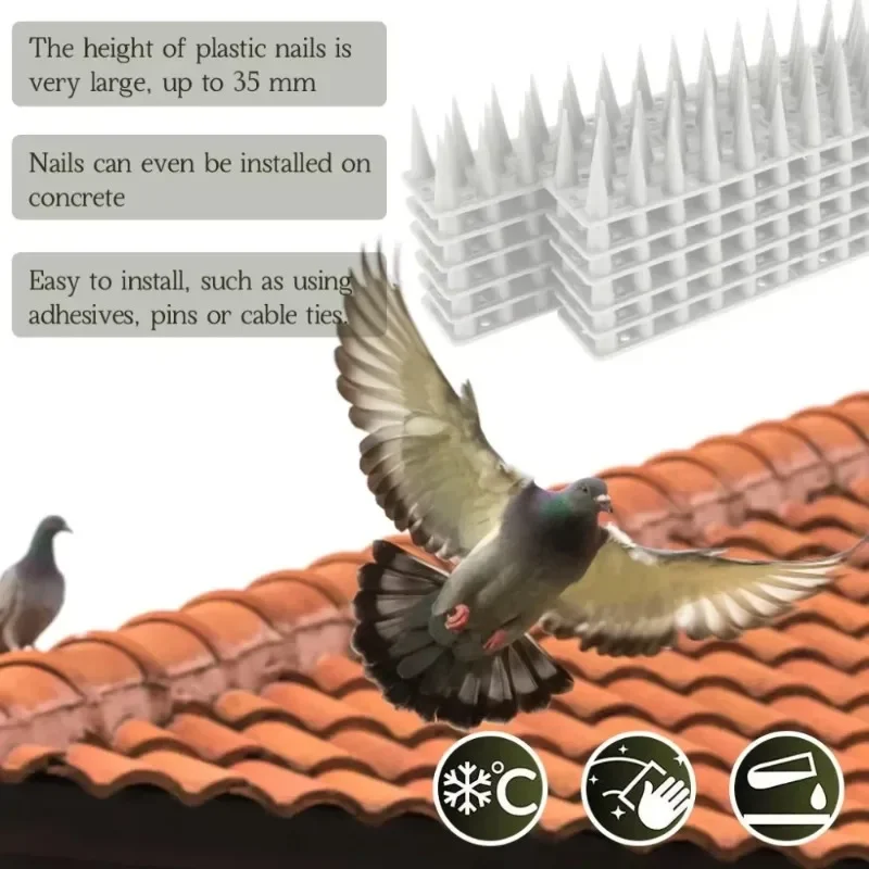 Hot Sell 10Pcs Plastic Bird Repeller Spikes Fence Wall Animal Repellent Cat Anti Pigeon Spikes Anti-bird Outdoor Squirr